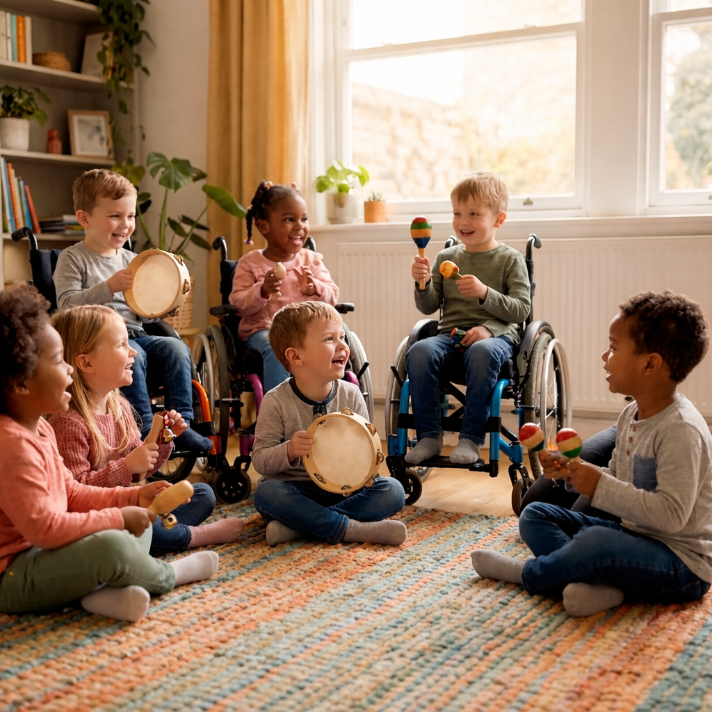 Kinder musizieren gemeinsam integrativ